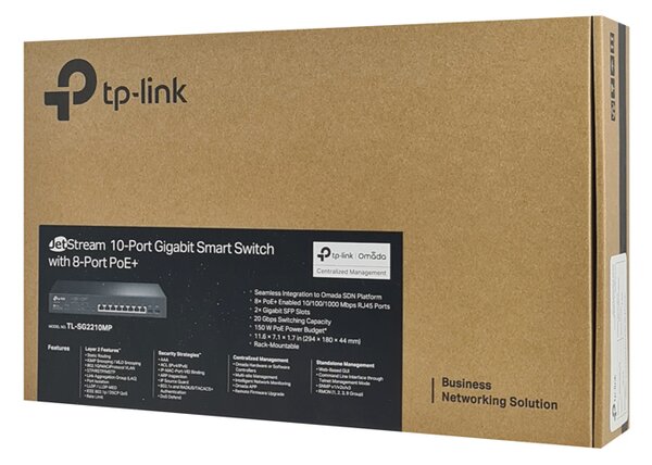 TP-LINK JetStream switch TL-SG2210MP, 10-Port Gigabit, 8x PoE+, Ver. 4.0