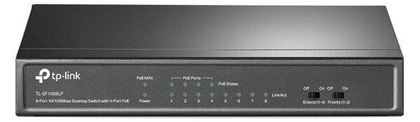 TP-LINK desktop switch TL-SF1008LP, 8-Port 10/100Mbps, 4x PoE, Ver. 2.0