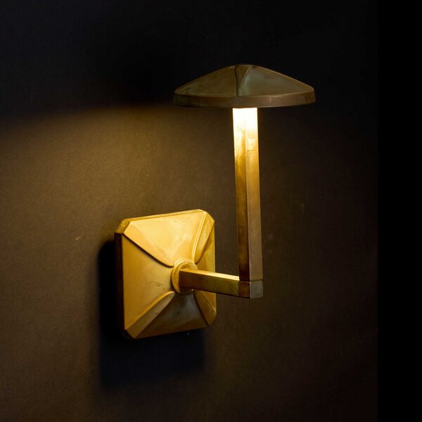 Moretti Luce Εξωτερικός φωτιστικός τοίχου LED Aura Disk, ύψος 24 εκ., ορείχαλκος αντίκα, Μπρούτζινο / Αντικέ ορείχαλκου, Ορείχαλκος, Εξοχική κατοικία / Ρουστίκ