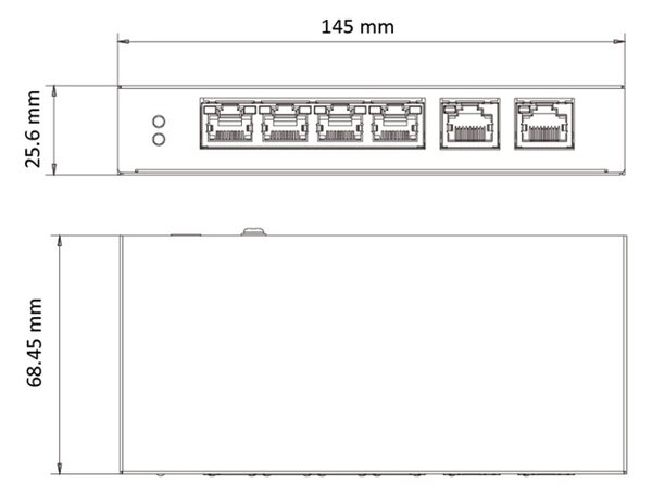 HIKVISION Managed switch DS-3E1106HP-EI, 4x PoE & 2x RJ45 ports, 100Mbps