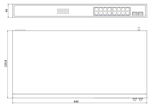 HIKVISION Managed switch DS-3E1518P-SI, 16x PoE & 2x SFP ports, 1000Mbps