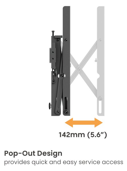 BRATECK επιτοίχια βάση LVW02E-46T για τηλεόραση 37-70", Pop-Out, 70kg