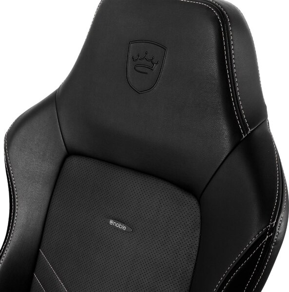 Noblechairs HERO Gaming Chair - cold foam, steel armrests, 60mm casters, 150kg - black/platinum