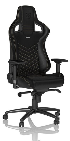 Noblechairs EPIC Gaming Chair Breathable, 4D armrests, 60mm casters - black/gold