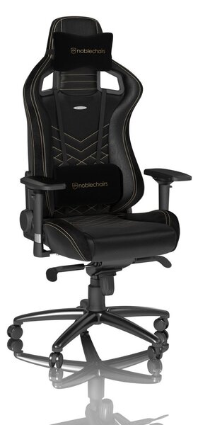 Noblechairs EPIC Gaming Chair Breathable, 4D armrests, 60mm casters - black/gold