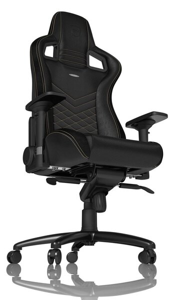 Noblechairs EPIC Gaming Chair Breathable, 4D armrests, 60mm casters - black/gold