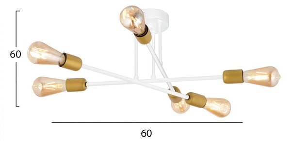 ΦΩΤΙΣΤΙΚΟ ΟΡΟΦΗΣ ΠΟΛΥΦΩΤΟ ΜΕΤΑΛΛΙΚΟ ΛΕΥΚΟ ΧΡΥΣΟ HM7427.02 60x60 εκ