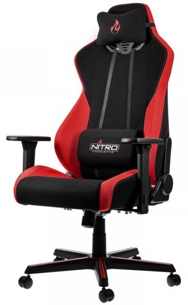 Nitro Concepts S300 Gaming Chair - Quality Fabric & Cold Foam - Inferno Red