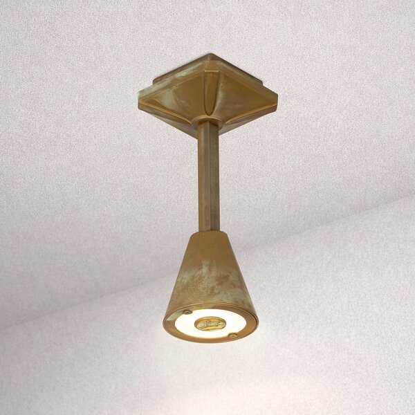 Moretti Luce Εξωτερικός φωτιστικός οροφής LED Silva Disk, ύψος 26 εκ., ορείχαλκος αντίκα, Μπρούτζινο / Αντικέ ορείχαλκου, Ορείχαλκος, Εξοχική κατοικία / Ρουστίκ
