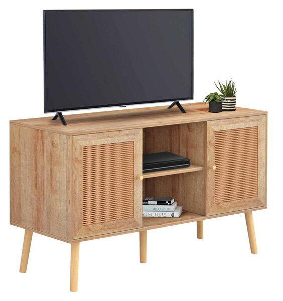 ΕΠΙΠΛΟ TV ΜΕΛΑΜΙΝΗΣ COLM ΜΕ ΠΟΡΤΕΣ RATTAN HM9223.11 ΣΕ ΧΡΩΜΑ ΦΥΣΙΚΟ 120x39x56,5Υεκ