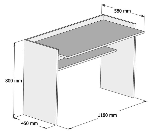 ΓΡΑΦΕΙΟ ΜΕΛΑΜΙΝΗΣ SONAMA ΛΕΥΚΟ 118x58x80Υεκ.HM9227.12