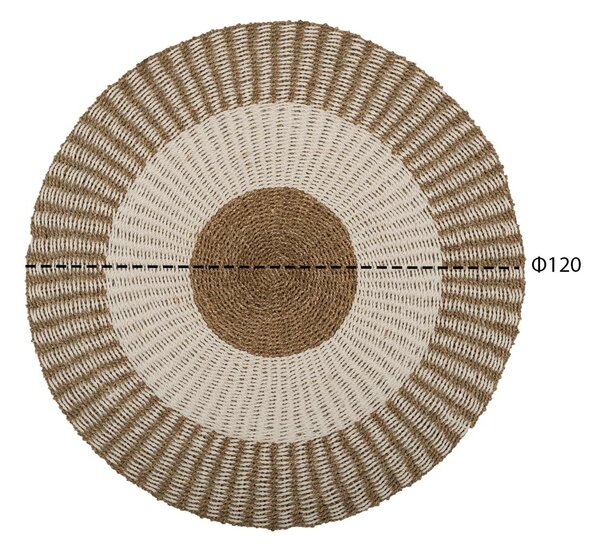 ΧΑΛΙ ΣΤΡΟΓΓΥΛΟ KIRKI HM7840 ΑΠΟ ΦΥΣΙΚΕΣ ΙΝΕΣ SEAGRASS ΛΕΥΚΟ-ΦΥΣΙΚΟ Φ120εκ