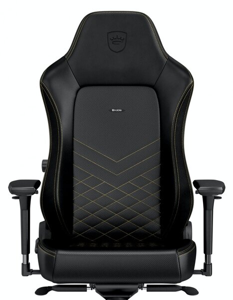 Noblechairs HERO Gaming Chair - cold foam, steel armrests, 60mm casters, 150kg - black/gold