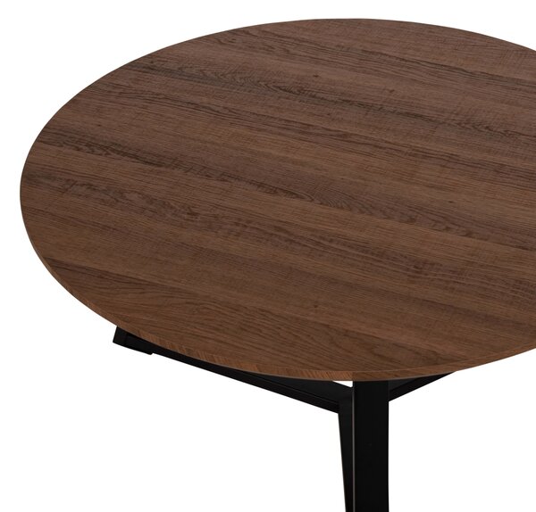 ΤΡΑΠΕΖΙ ΣΑΛΟΝΙΟΥ ΣΤΡΟΓΓΥΛΟ FB99586.04 MDF WALNUT-ΜΑΥΡΗ ΣΑΓΡΕ ΒΑΣΗ Φ80x42Υεκ