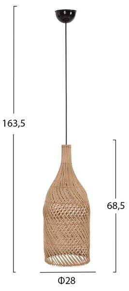 ΦΩΤΙΣΤΙΚΟ ΟΡΟΦΗΣ HM7884 ΚΡΕΜΑΣΤΟ ΑΠΟ RATTAN ΣΕ ΦΥΣΙΚΟ ΧΡΩΜΑ Φ28x163,5Yεκ