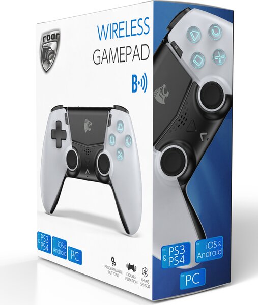 ROAR bluetooth gamepad RR-0021 για PS3/PS4, PC, iOs & android, λευκό