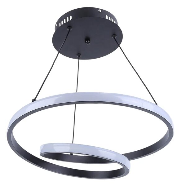 POWERTECH LED φωτιστικό οροφής HLL-0154, 25W, 4000K, Φ40cm, 1m, μαύρο