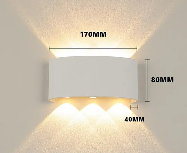 POWERTECH LED φωτιστικό τοίχου HLL-0160, 6W, 4000K, 480lm, IP65, λευκό