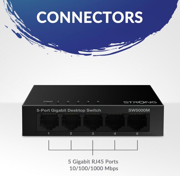 STRONG switch SW5000M, 5x Gigabit θύρες, 1000Mbps