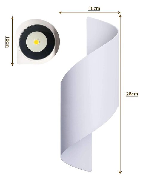 POWERTECH LED φωτιστικό τοίχου HLL-0162, 10W, 4000K, 800lm, IP65, λευκό