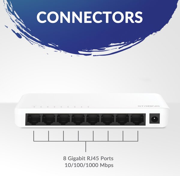 STRONG switch SW8000P, 8x Gigabit θύρες, 1000Mbps