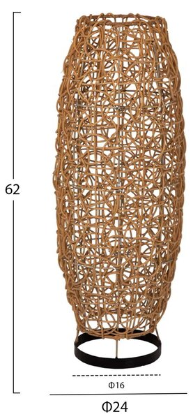 ΦΩΤΙΣΤΙΚΟ ΔΑΠΕΔΟΥ HM7877 RATTAN ΣΕ ΦΥΣΙΚΟ ΧΡΩΜΑ Φ24x62Yεκ