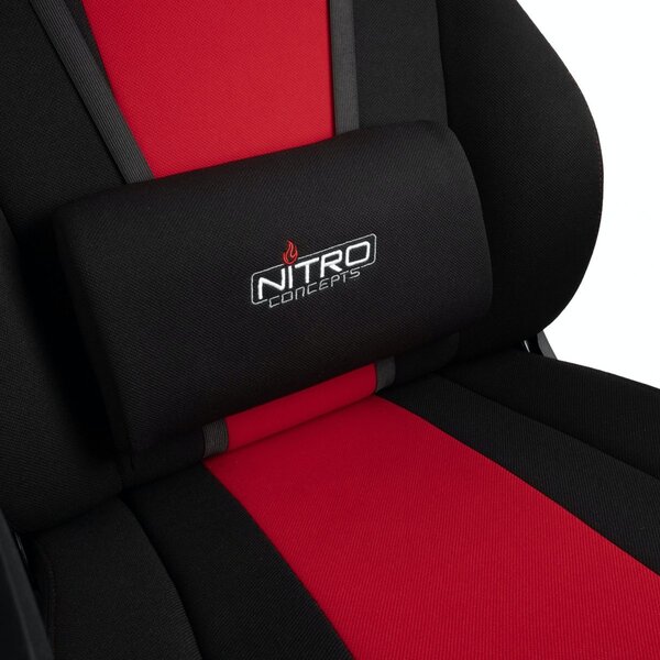 Nitro Concepts E250 Gaming Chair - Quality Fabric & Cold Foam - Black Red