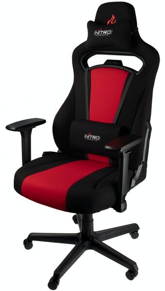 Nitro Concepts E250 Gaming Chair - Quality Fabric & Cold Foam - Black Red