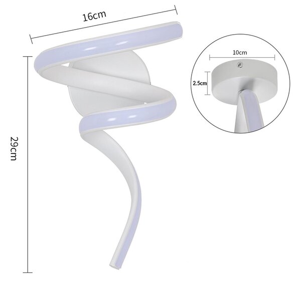 POWERTECH LED φωτιστικό τοίχου HLL-0169, 12W, 4000K, 960lm, λευκό