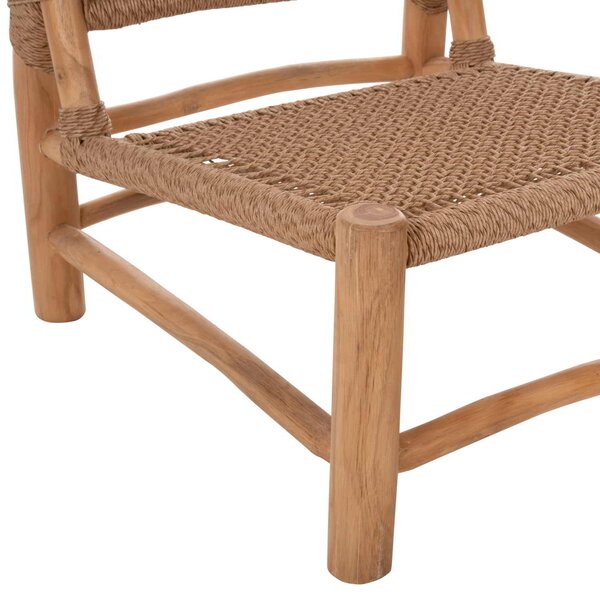 ΚΑΡΕΚΛΑ LONDER HM5986 ΞΥΛΟ TEAK ΣΕ ΦΥΣΙΚΟ ΚΑΙ ΣΥΝΘΕΤΙΚΟ RATTAN 63x77x77Υεκ