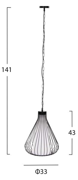 ΦΩΤΙΣΤΙΚΟ ΟΡΟΦΗΣ ΚΡΕΜΑΣΤΟ HM4074 ΜΕΤΑΛΛΙΚΟ ΜΑΥΡΟ ΚΑΠΕΛΟ Φ33x43-141Yεκ