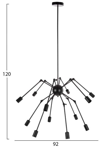 ΦΩΤΙΣΤΙΚΟ ΟΡΟΦΗΣ 12-ΦΩΤΟ HM4167 ΜΑΥΡΟΙ ΜΕΤΑΛΛΙΚΟΙ ΑΡΘΡΩΤΟΙ ΒΡΑΧΙΟΝΕΣ Φ92x120Υεκ