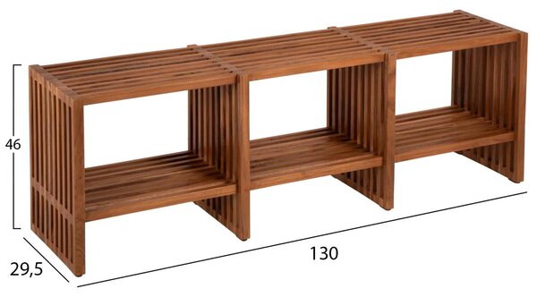 ΚΟΝΣΟΛΑ NYA HM9831 ΜΑΣΙΦ ΞΥΛΟ TEAK ΣΕ ΦΥΣΙΚΟ ΧΡΩΜΑ 130x29,5x46Υ εκ