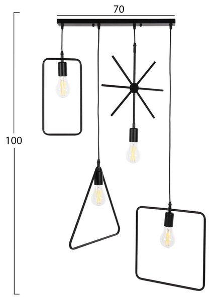 ΦΩΤΙΣΤΙΚΟ ΟΡΟΦΗΣ 4-ΦΩΤΟ HM4099 ΜΑΥΡΑ ΜΕΤΑΛΛΙΚΑ ΣΧΗΜΑΤΑ 70x38x106Υ εκ