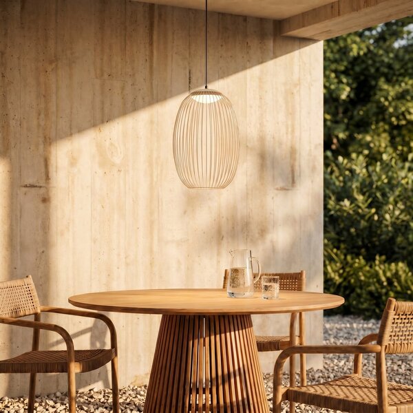 Lucande Φωτιστικό εξωτερικού χώρου LED Richi, μπεζ, 40 cm, με δυνατότητα, ρυθμιζόμενος, Μπεζ, Μέταλλο, σύγχρονο
