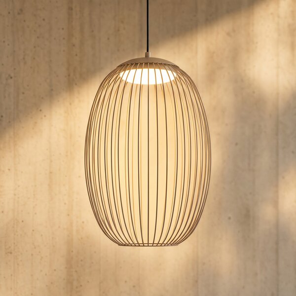 Lucande Φωτιστικό εξωτερικού χώρου LED Richi, μπεζ, 40 cm, με δυνατότητα, ρυθμιζόμενος, Μπεζ, Μέταλλο, σύγχρονο