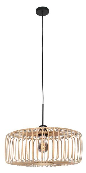 Steinhauer Φωτιστικό οροφής Sparkled Light, μαύρο/φυσικό μπαμπού, Ø 60 cm, ρυθμιζόμενος, Μαύρο, Σαλόνι / τραπεζαρία, Μπαμπού
