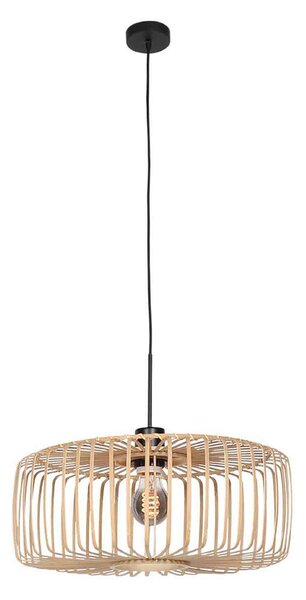 Steinhauer Φωτιστικό οροφής Sparkled Light, μαύρο/φυσικό μπαμπού, Ø 50 cm, ρυθμιζόμενος, Μαύρο, Σαλόνι / τραπεζαρία, Μπαμπού
