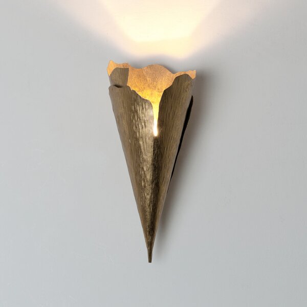 Holländer Φωτιστικό τοίχου GINGKO QUATTRO, χρυσό, ύψος 31 cm, μέταλλο, G9, ρυθμιζόμενος, Χρυσό / Ορείχαλκου, Σαλόνι / τραπεζαρία, Μέταλλο