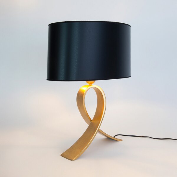 Holländer Επιτραπέζια λάμπα CICLO OVAL, μαύρο/χρυσό, 52 cm, μέταλλο/πλαστικό, Μαύρο, Σαλόνι / τραπεζαρία, Μέταλλο, σύγχρονο