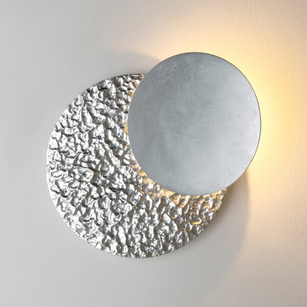 Holländer Επιτοίχια λάμπα LED CORONARE, Ø 26 cm, ασημί, μέταλλο, ρυθμιζόμενη ένταση, ρυθμιζόμενος, Μεταλλικό, Σαλόνι / τραπεζαρία, Μέταλλο, σύγχρονο