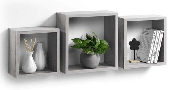 Σετ Ράφια Τοίχου Cubes Homea - White Oak - 3 τεμάχια
