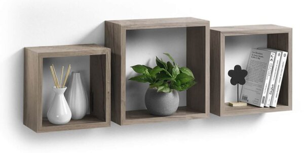Σετ Ράφια Τοίχου Cubes Homea - Oak - 3 τεμάχια