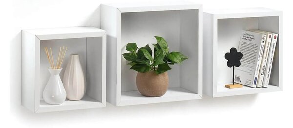 Σετ Ράφια Τοίχου Cubes Homea - White - 3 τεμάχια