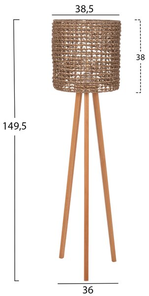 ΕΠΙΔΑΠΕΔΙΟ ΦΩΤΙΣΤΙΚΟ HM4352 RUBBERWOOD-RATTAN-SEAGRASS ΣΕ ΦΥΣΙΚΟ Φ36x149,5Υεκ