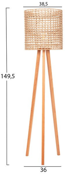 ΕΠΙΔΑΠΕΔΙΟ ΦΩΤΙΣΤΙΚΟ HM4351 RUBBERWOOD-RATTAN-PAPER ROPE ΣΕ ΦΥΣΙΚΟ Φ36x149,5Υεκ