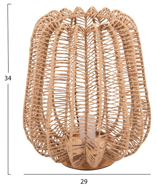 ΕΠΙΤΡΑΠΕΖΙΟ ΦΩΤΙΣΤΙΚΟ HM4350 ΜΕΤΑΛΛΟ ΜΕ PAPER ROPE ΣΕ ΦΥΣΙΚΟ Φ29Χ34Υεκ