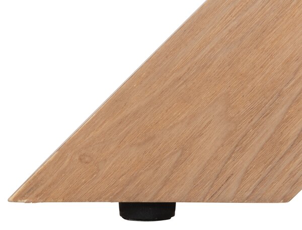 ΤΡΑΠΕΖΙ PAOLO HM9853 MDF ΜΕ ΚΑΠΛΑΜΑ ΦΡΑΞΙΝΟΥ-ΠΟΔΙΑ RUBBERWOOD-ΦΥΣΙΚΟ 180x90x75Yεκ