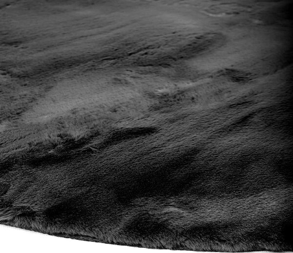 Στρογγυλό Χαλί Γούνινο (Φ120) Βιοκαρπέτ Cloud R01 Black