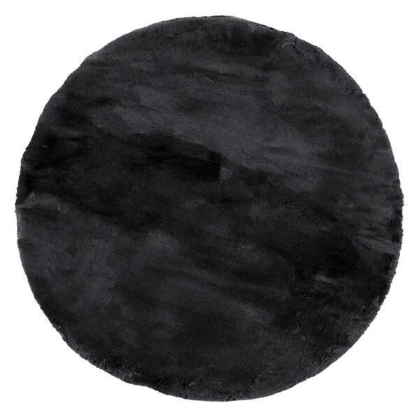 Στρογγυλό Χαλί Γούνινο (Φ120) Βιοκαρπέτ Cloud R01 Black
